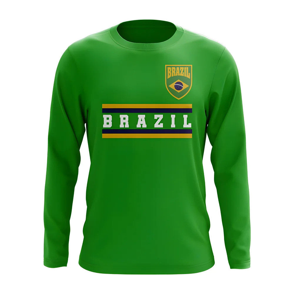 Brazil Core Football Country Long Sleeve T-Shirt (Green)_0
