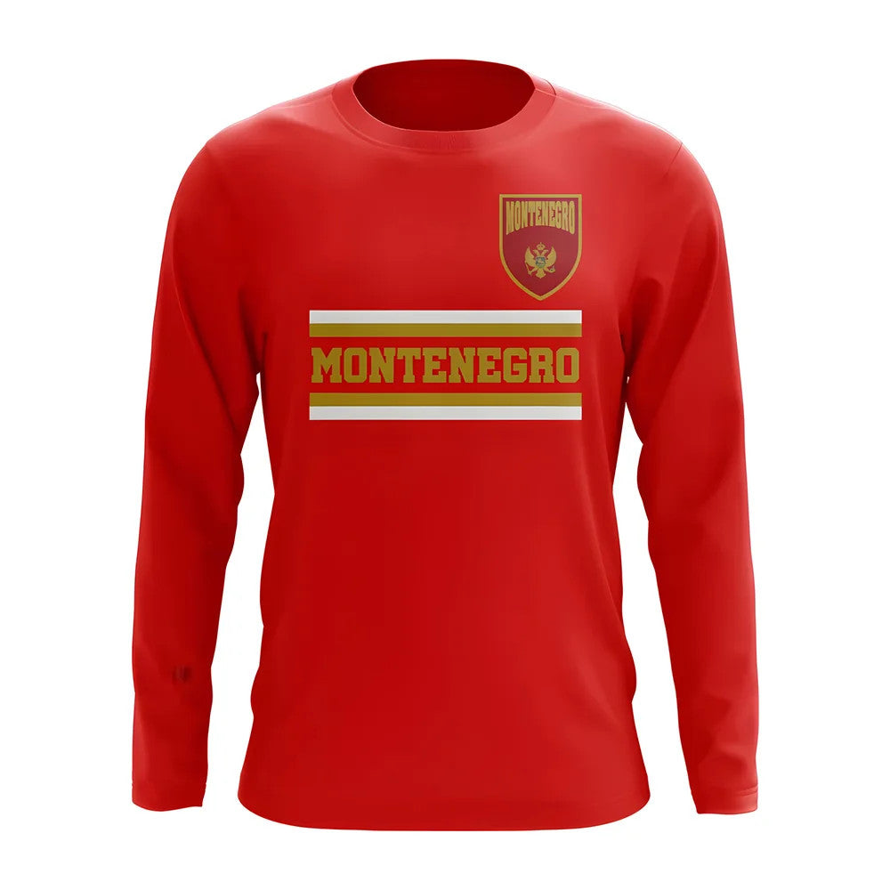 Montenegro Core Football Country Long Sleeve T-Shirt (Red)_0