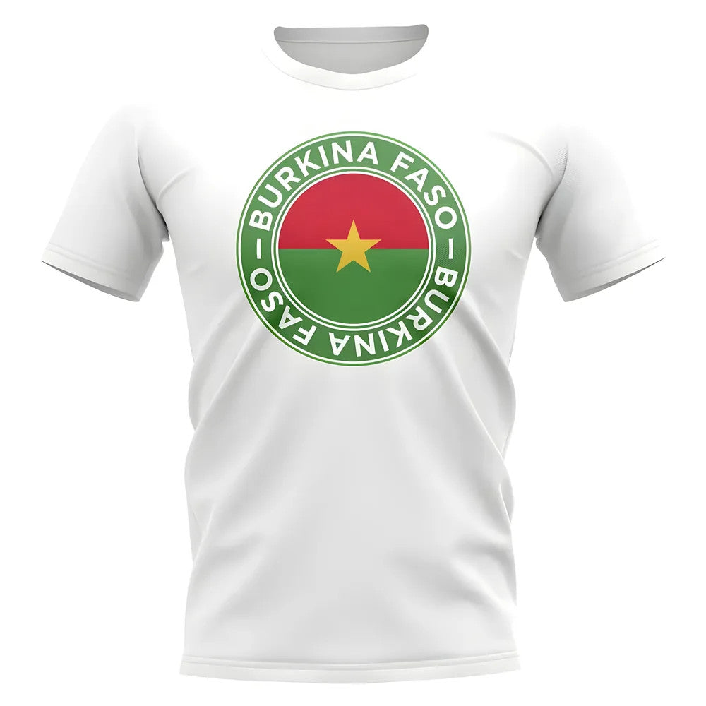Burkina Faso Football Badge T-Shirt (White)_0