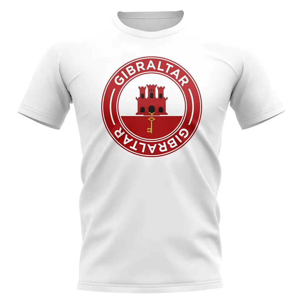 Gibraltar Football Badge T-Shirt (White)_0