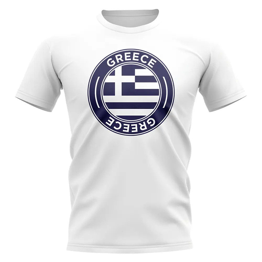 Greece Football Badge T-Shirt (White)_1
