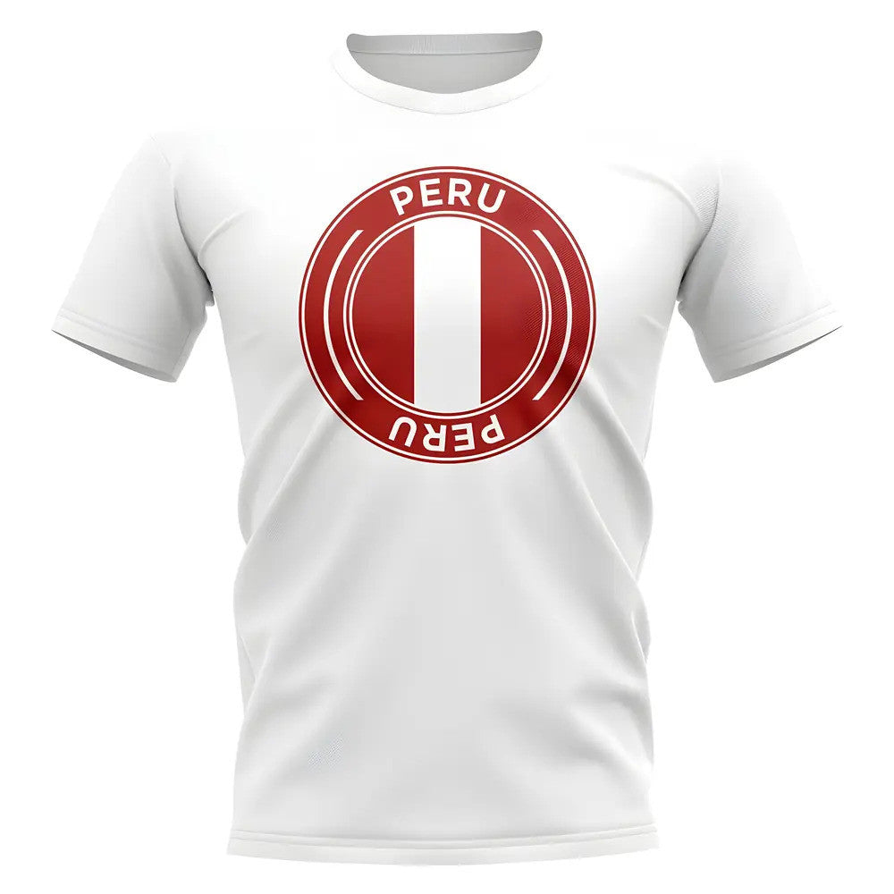 Peru Football Badge T-Shirt (White)_0