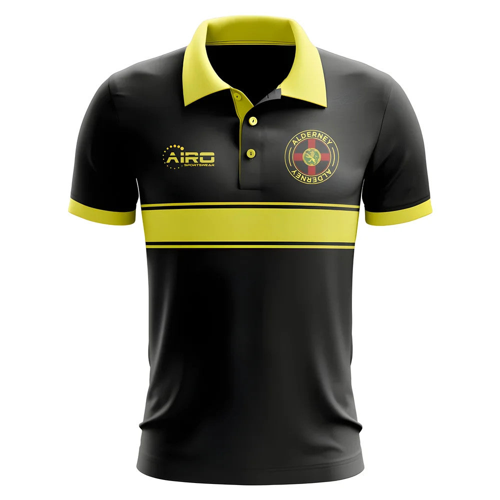 Alderney Concept Stripe Polo Shirt (Black) - Kids_1