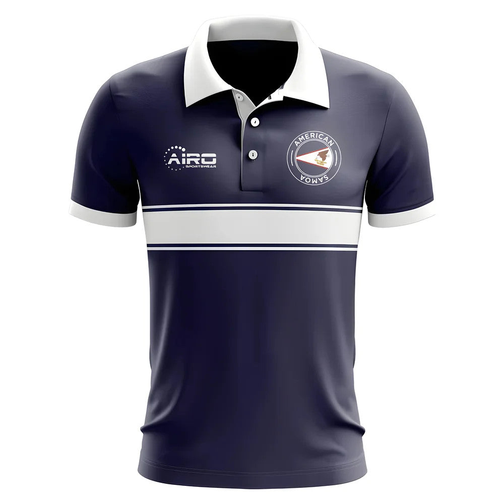 American Samoa Concept Stripe Polo Shirt (Navy) - Kids_1