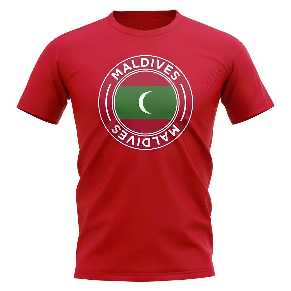 Maldives Football Badge T-Shirt (Red)_1