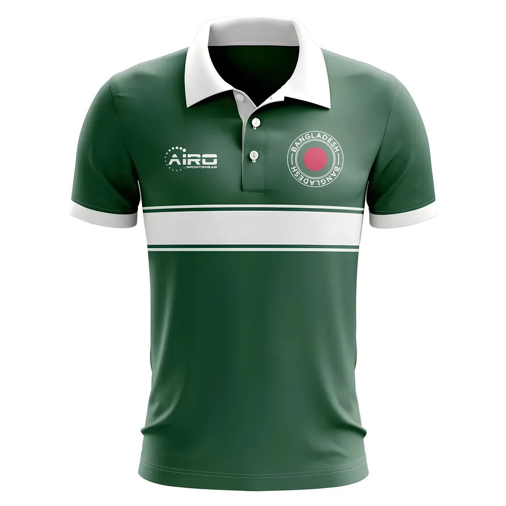 Bangladesh Concept Stripe Polo Shirt (Green) - Kids_1