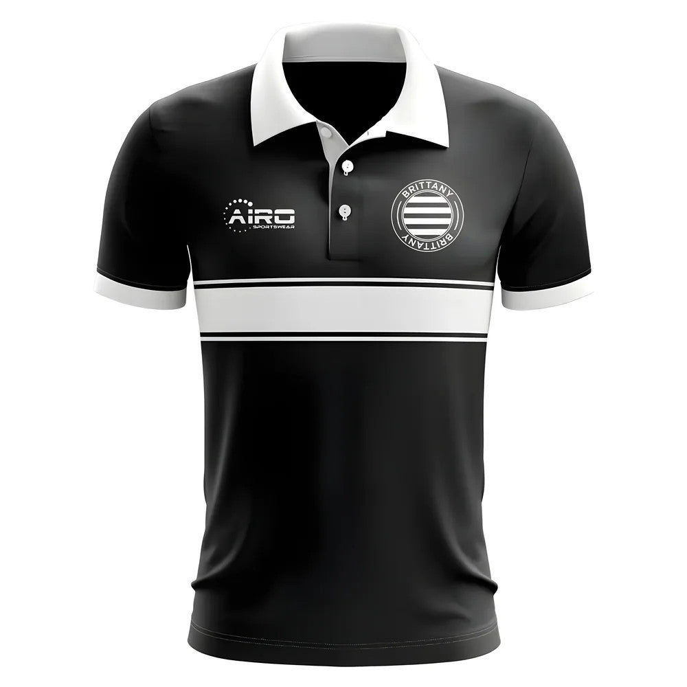 Brittany Concept Stripe Polo Shirt (Black) - Kids_0