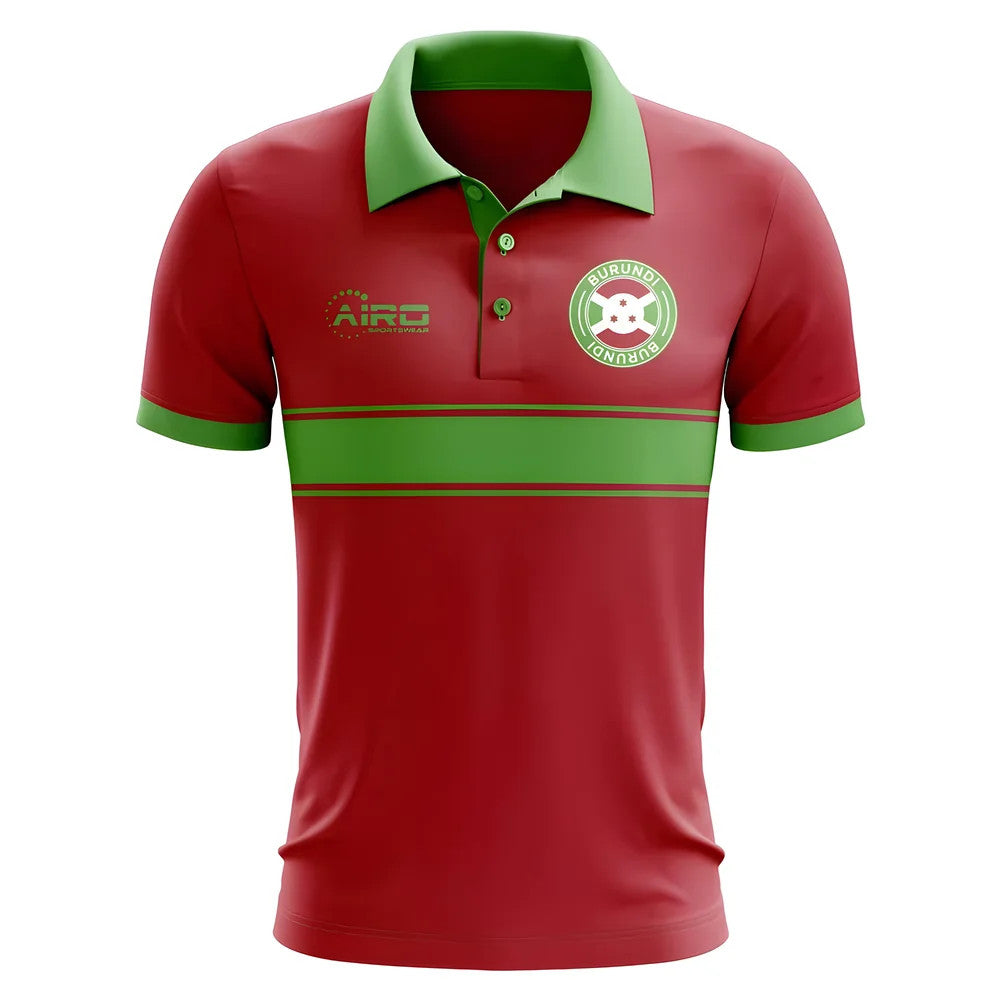 Burundi Concept Stripe Polo Shirt (Red) - Kids_1