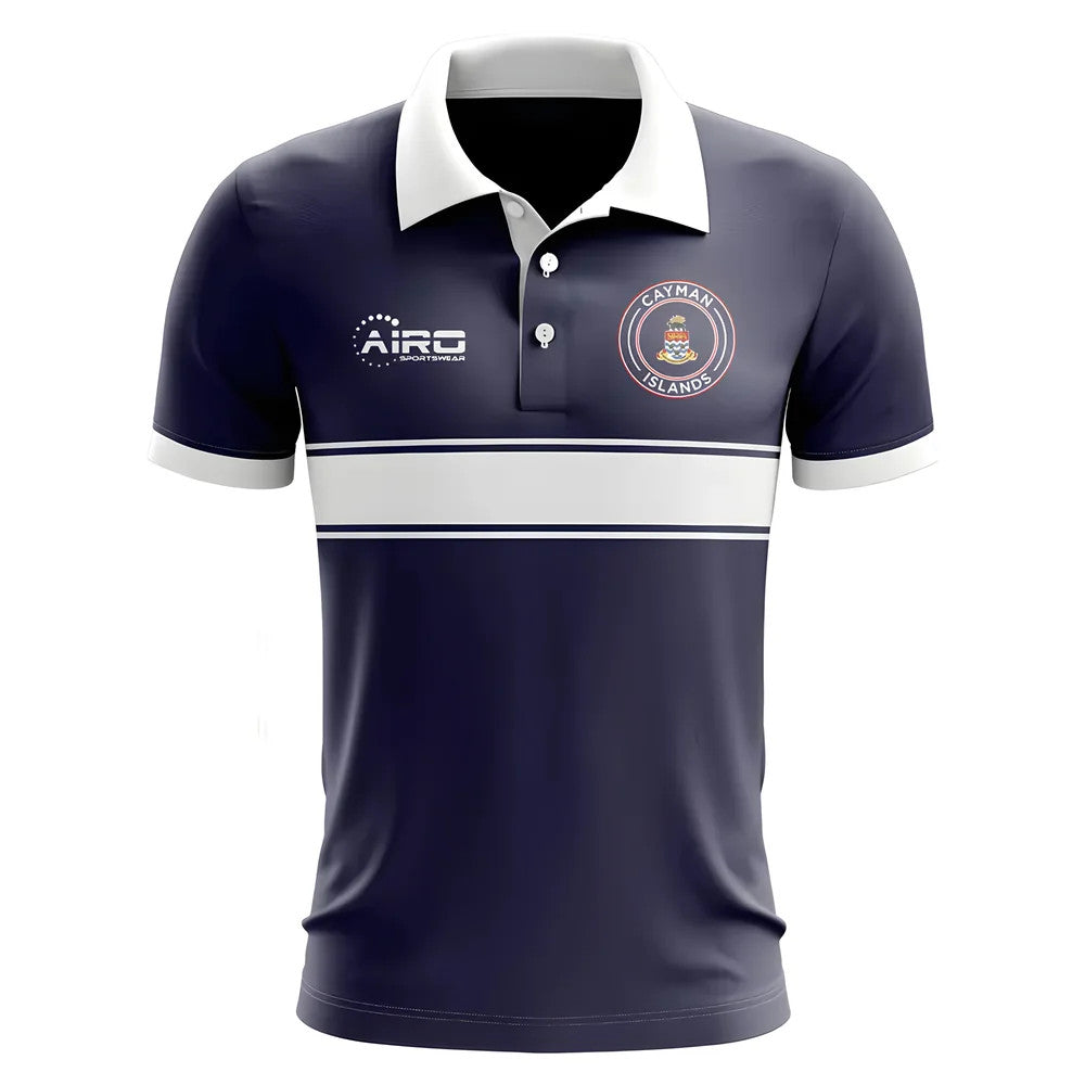 Cayman Islands Concept Stripe Polo Shirt (Navy) - Kids_1