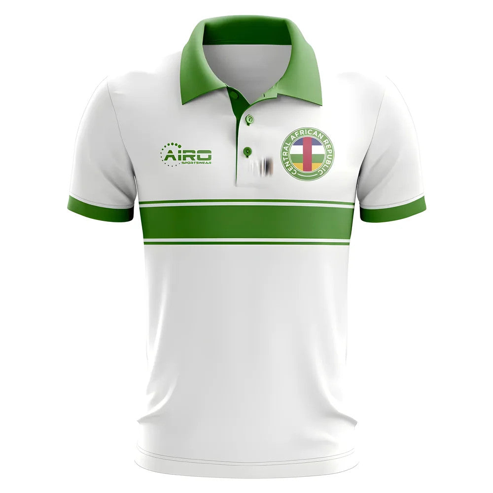 Central African Republic Concept Stripe Polo Shirt (White) - Kids_1