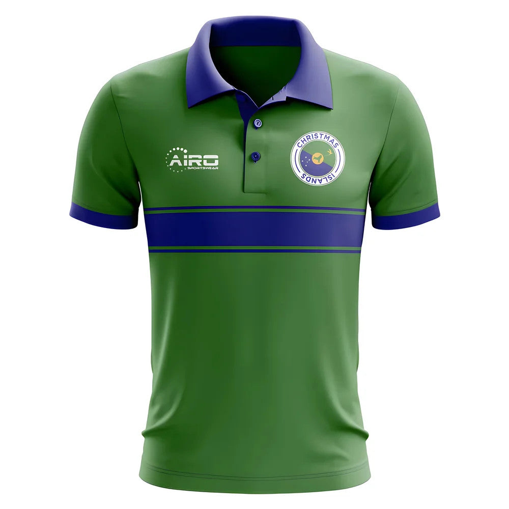 Christmas Islands Concept Stripe Polo Shirt (Green) - Kids_1