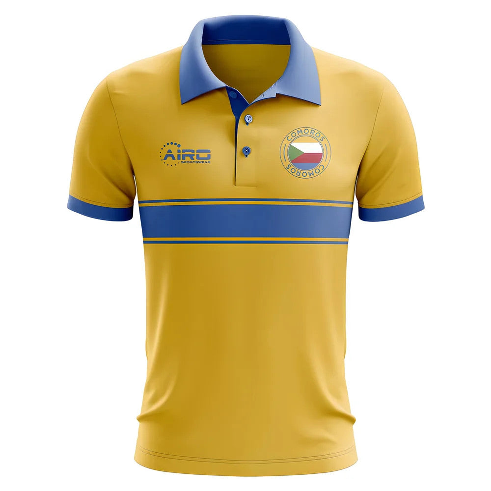 Comoros Concept Stripe Polo Shirt (Yellow) - Kids_1