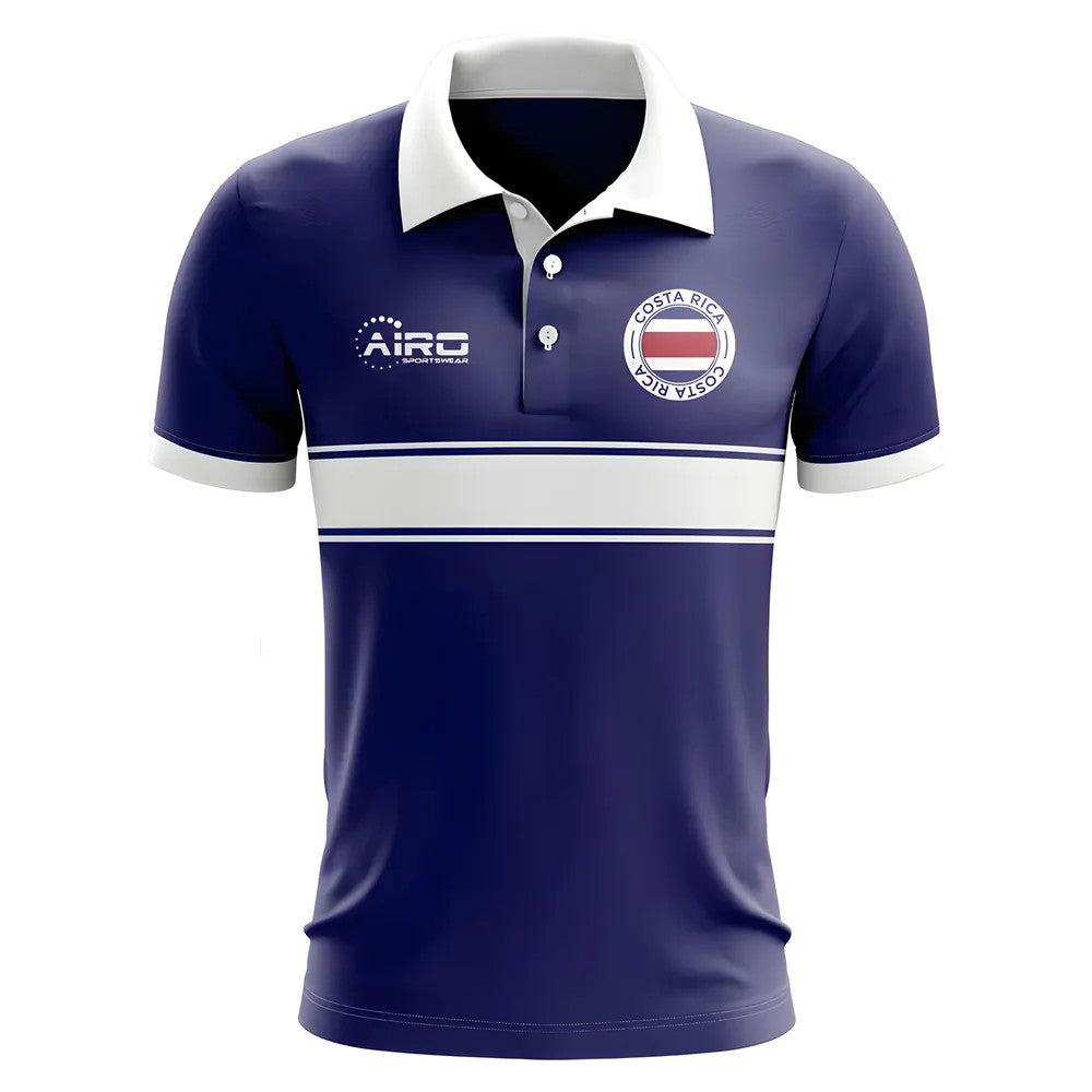 Costa Rica Concept Stripe Polo Shirt (Navy) - Kids_1