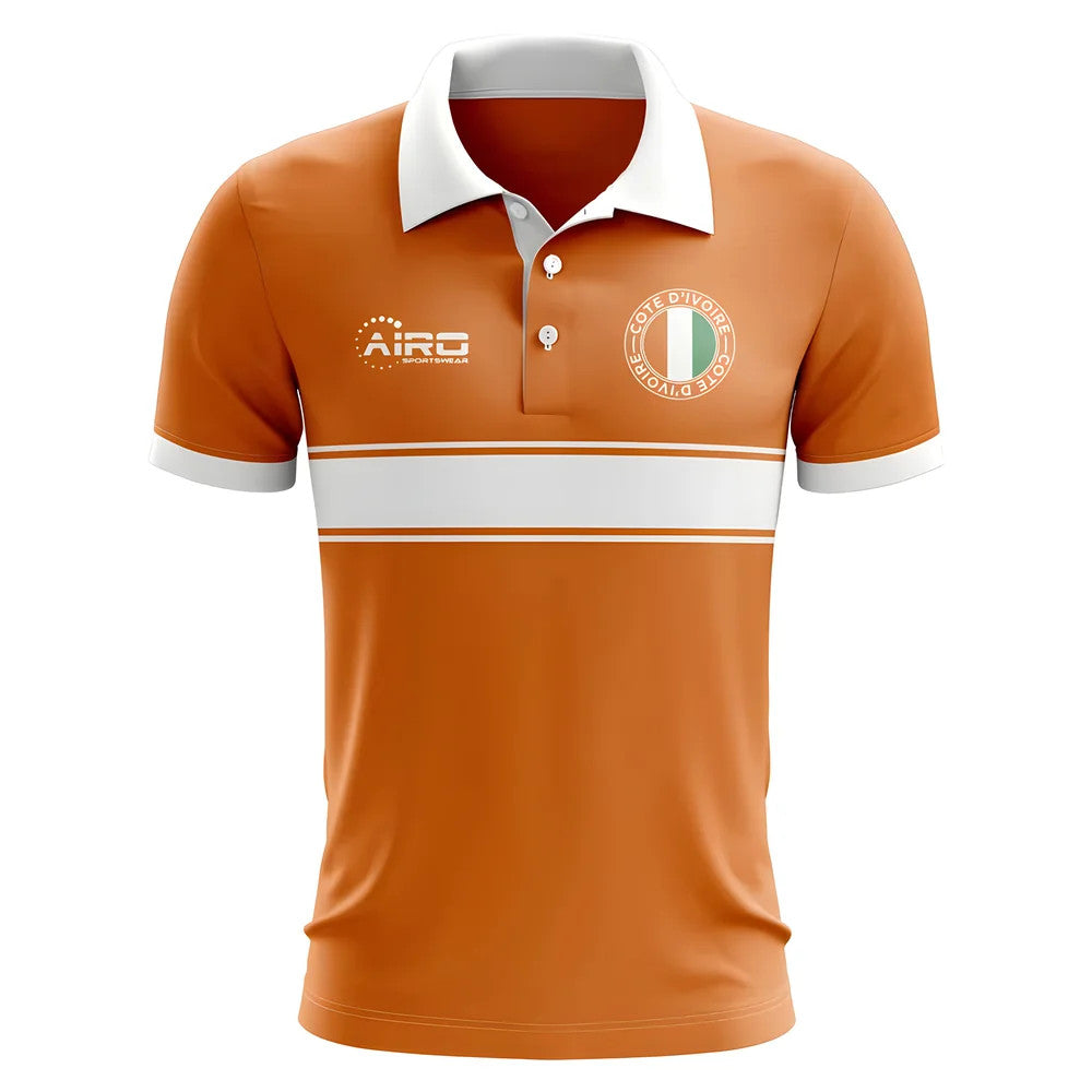 Cote D'Ivoire Concept Stripe Polo Shirt (Orange) - Kids_1