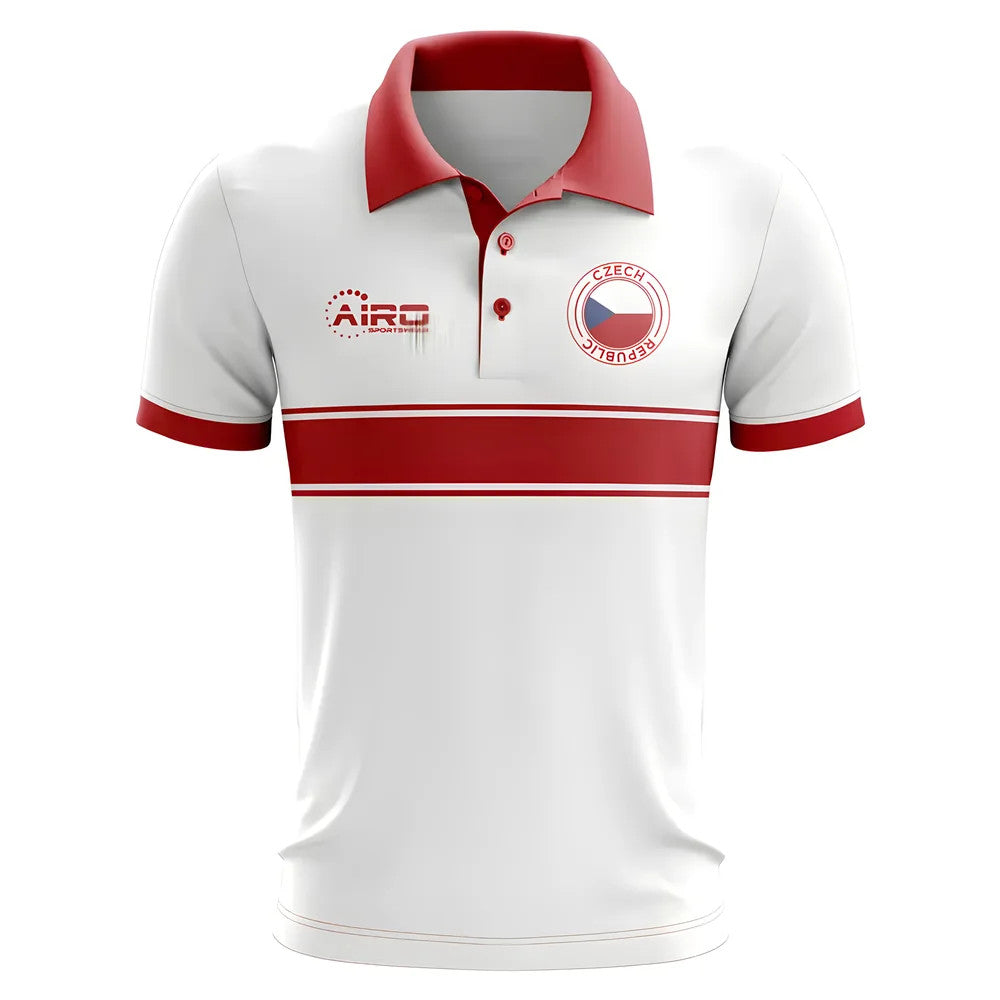 Czech Republic Concept Stripe Polo Shirt (White) - Kids_0