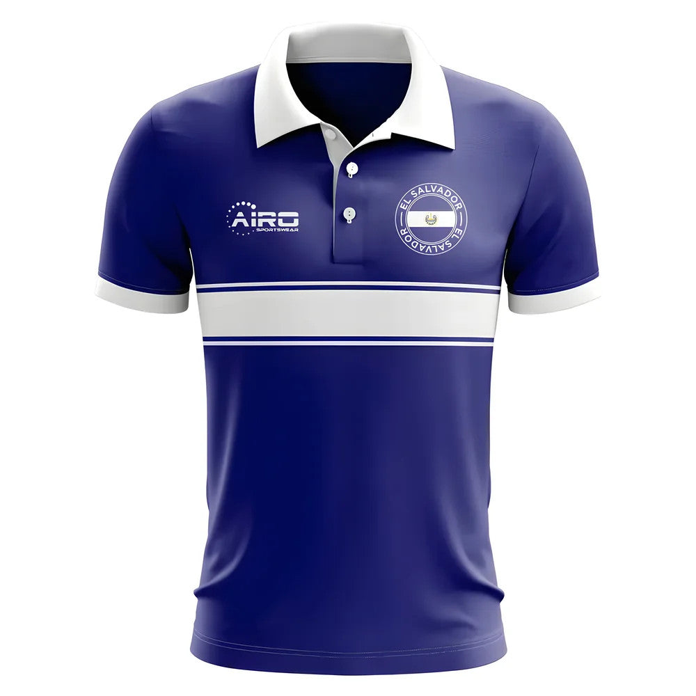 El Salvador Concept Stripe Polo Shirt (Blue) - Kids_1