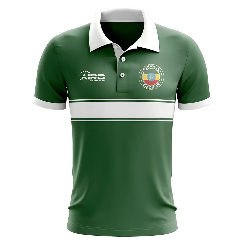 Ethiopia Concept Stripe Polo Shirt (Green) - Kids_0