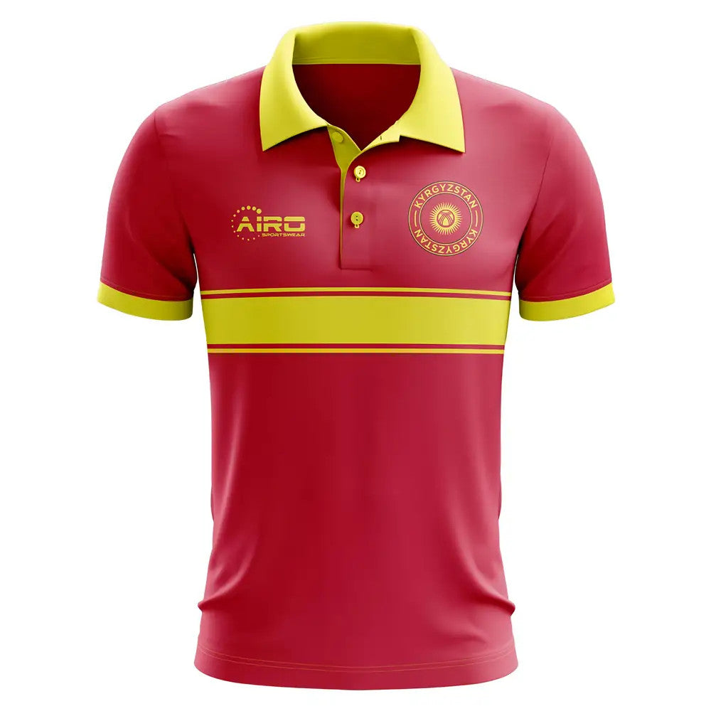 Kyrgzstan Concept Stripe Polo Shirt (Red) - Kids_1