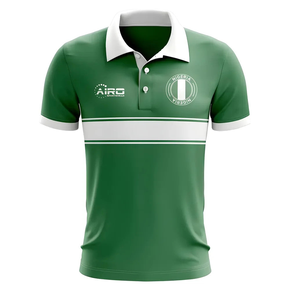 Nigeria Concept Stripe Polo Shirt (Green) - Kids_1