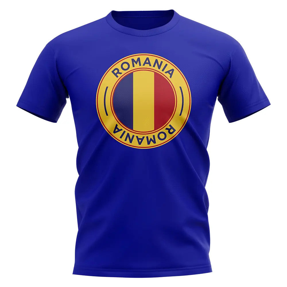 Romania Football Badge T-Shirt (Royal)_1