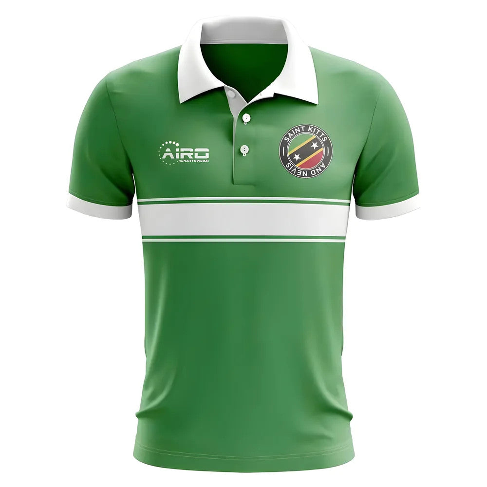 Saint Kitts and Nevis Concept Stripe Polo Shirt (Green) - Kids_0