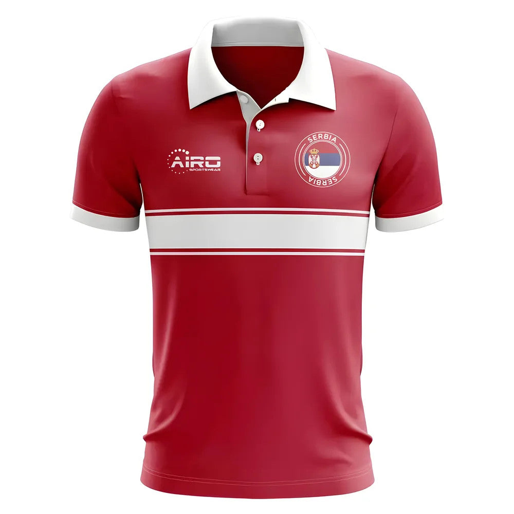 Serbia Concept Stripe Polo Shirt (Red) - Kids_0