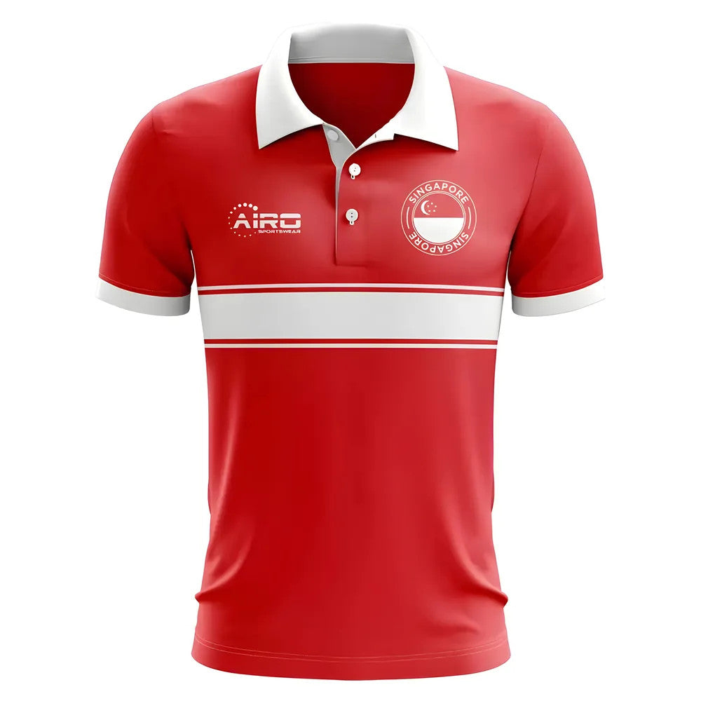 Singapore Concept Stripe Polo Shirt (Red) - Kids_0