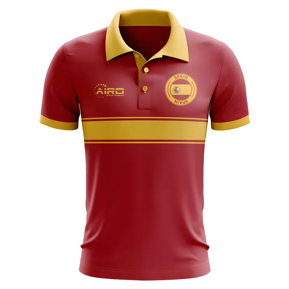 Spain Concept Stripe Polo Shirt (Red) - Kids_1