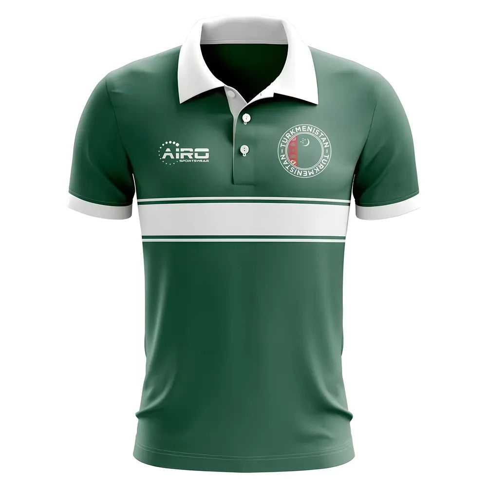 Turkmenistan Concept Stripe Polo Shirt (Green) - Kids_1