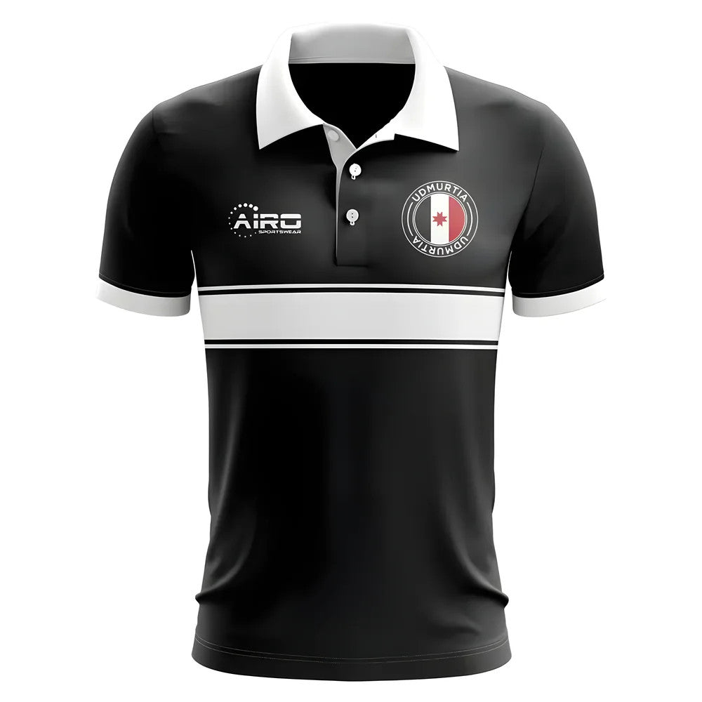 Udmurtia Concept Stripe Polo Shirt (Black) - Kids_0
