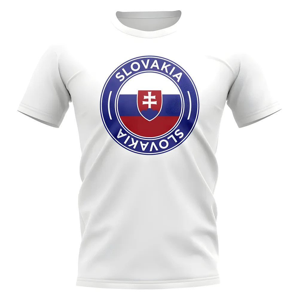 Slovakia Football Badge T-Shirt (White)_1