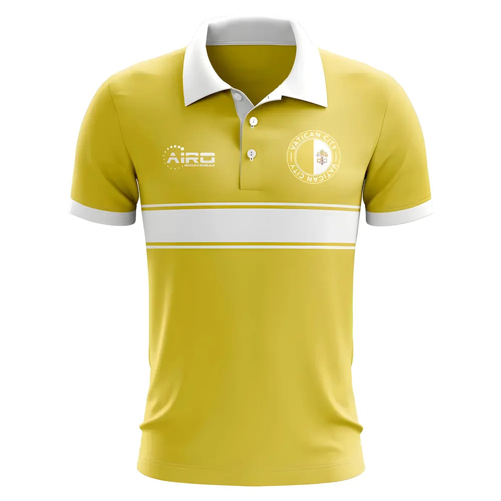 Vatican City Concept Stripe Polo Shirt (Yellow) - Kids_1