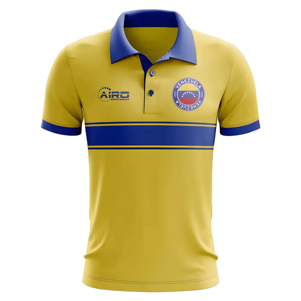 Venezuela Concept Stripe Polo Shirt (Yellow) - Kids_0