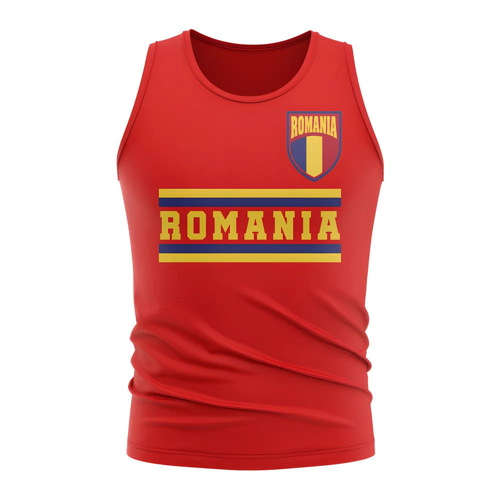 Romania Core Football Country Sleeveless Tee (Red)_0