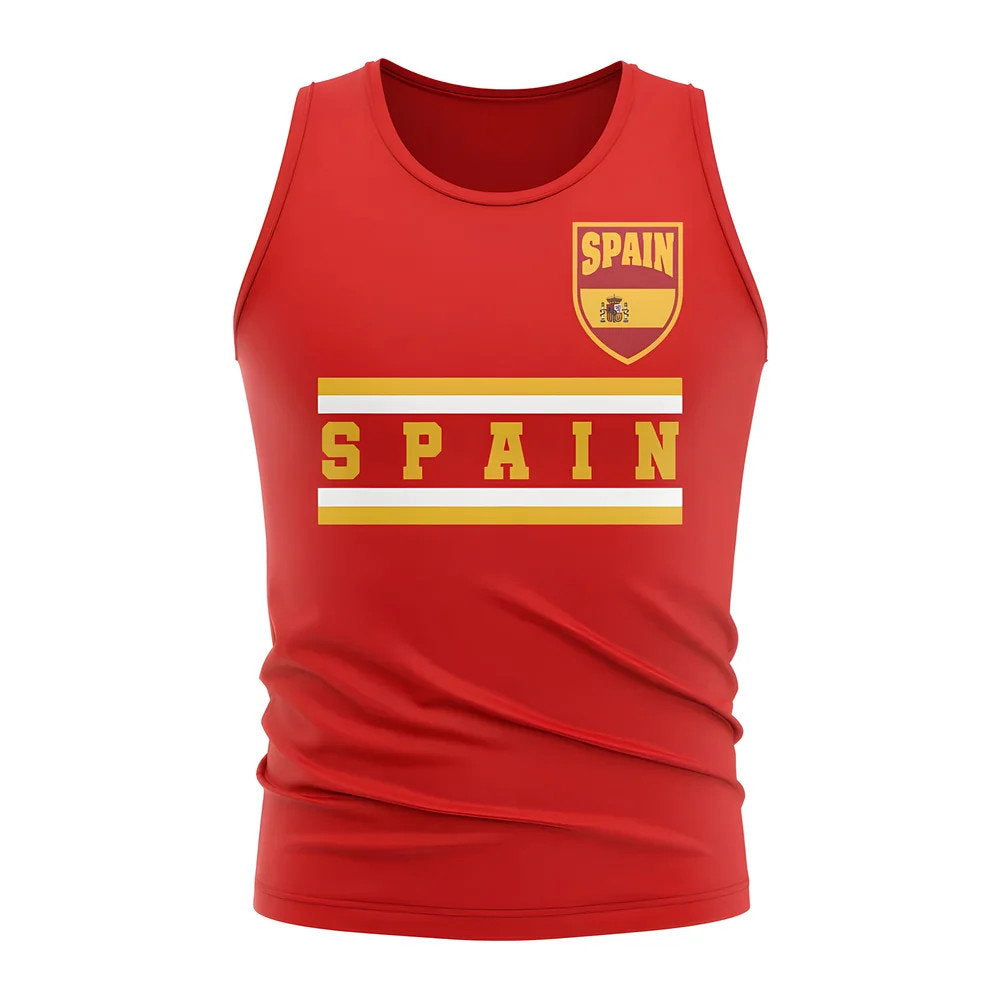 Spain Core Football Country Sleeveless Tee (Red)_0