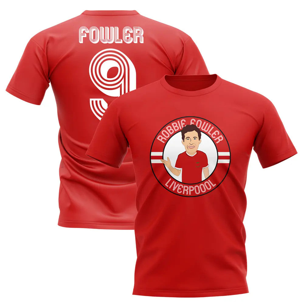 Robbie Fowler Liverpool Illustration T-Shirt (Red)_0
