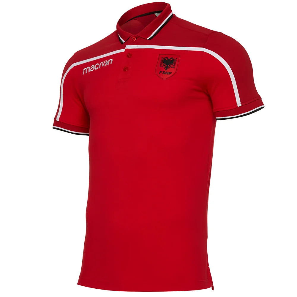 2019-2020 Albania Macron Polo Shirt (Red)_0
