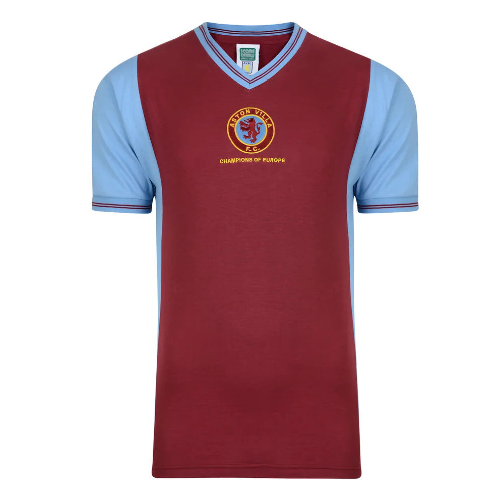 Score Draw Aston Villa 1982 Champions Of Europe Retro Football Shirt (Cowans 10)_2