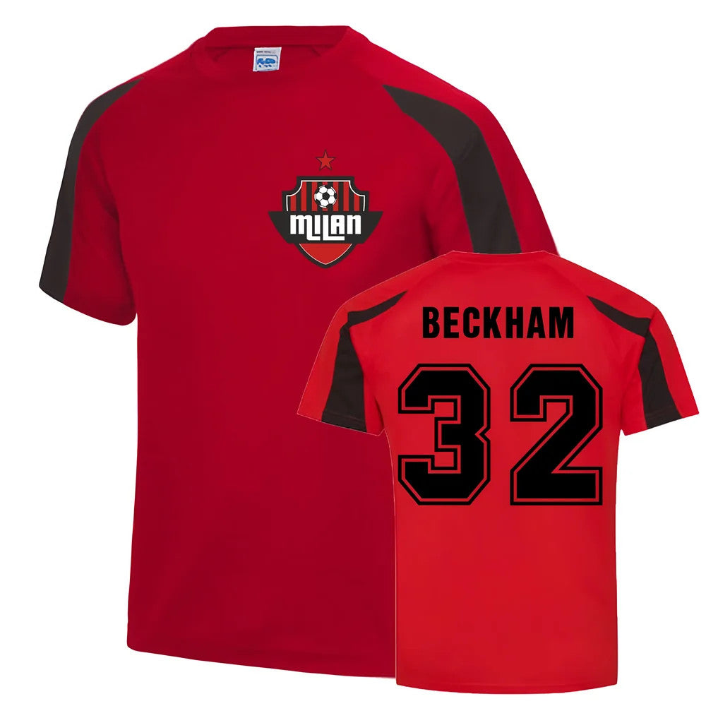 David Beckham Milan Sports Training Jersey (Red)_0