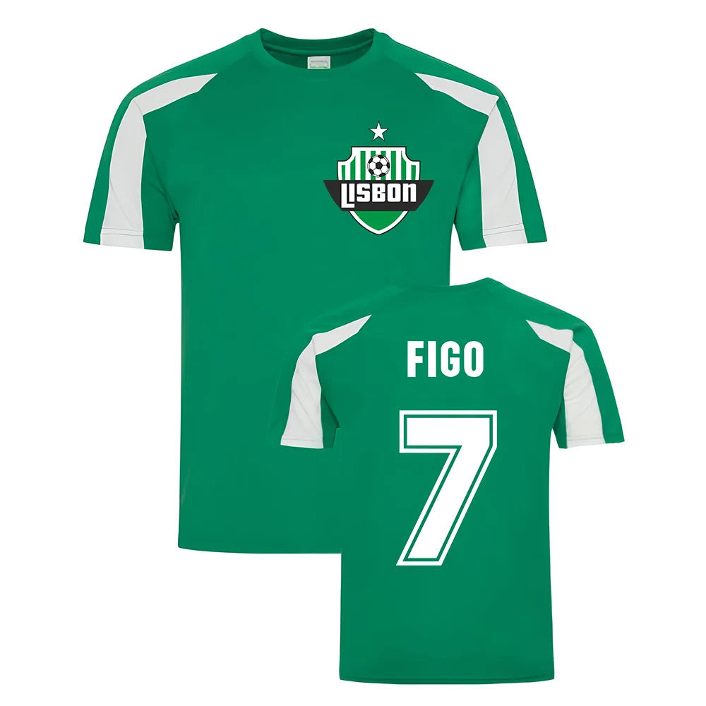 Luis Figo Lisbon Sports Training Jersey (Green)_0