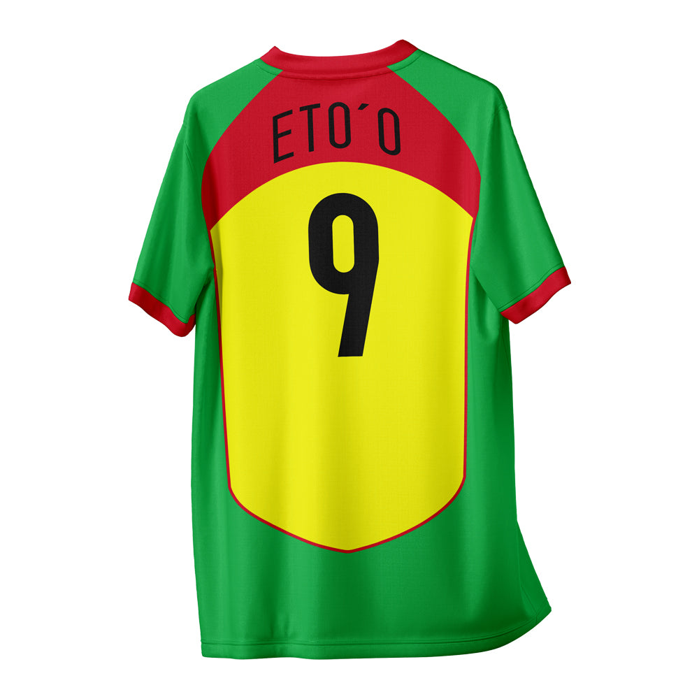 Eto\'o 9 Cameroon Vintage Style Concept Shirt kids Kids Short Sleeve_0
