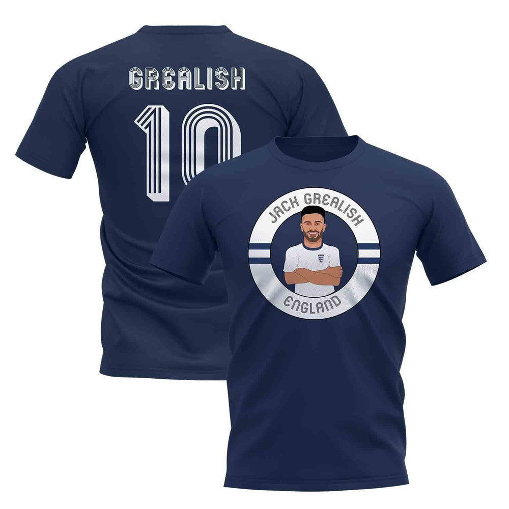Jack Grealish England Illustration T-Shirt (Navy)_1