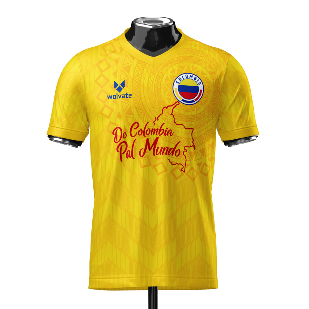 Colombia DNA Yellow Concept Football Jersey (Wolvate) Kids Short Sleeve_0
