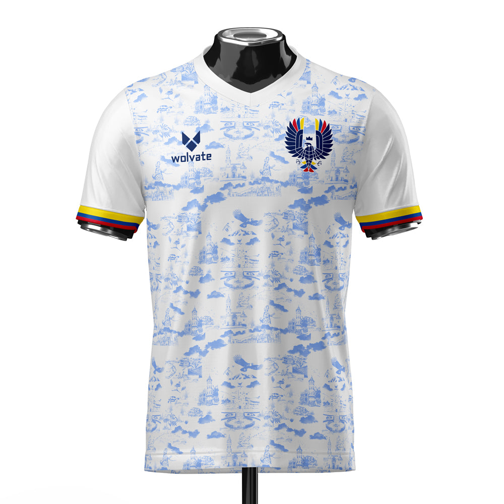 Ecuador DNA White Concept Football Jersey (Wolvate) Kids Short Sleeve_0