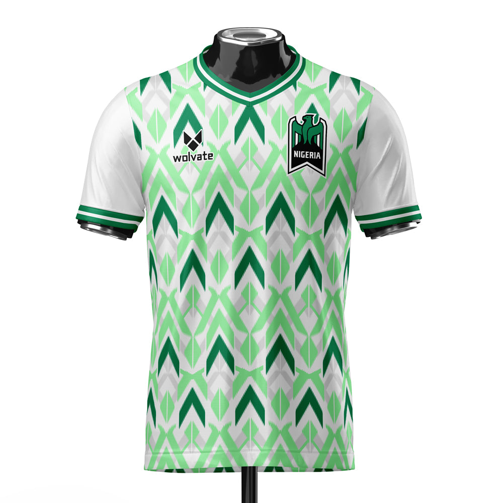 Nigeria DNA Green Concept Football Jersey (Wolvate) Kids Short Sleeve_0
