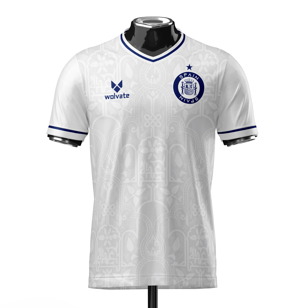 Spain DNA White Concept Football Jersey (Wolvate) Kids Short Sleeve_0