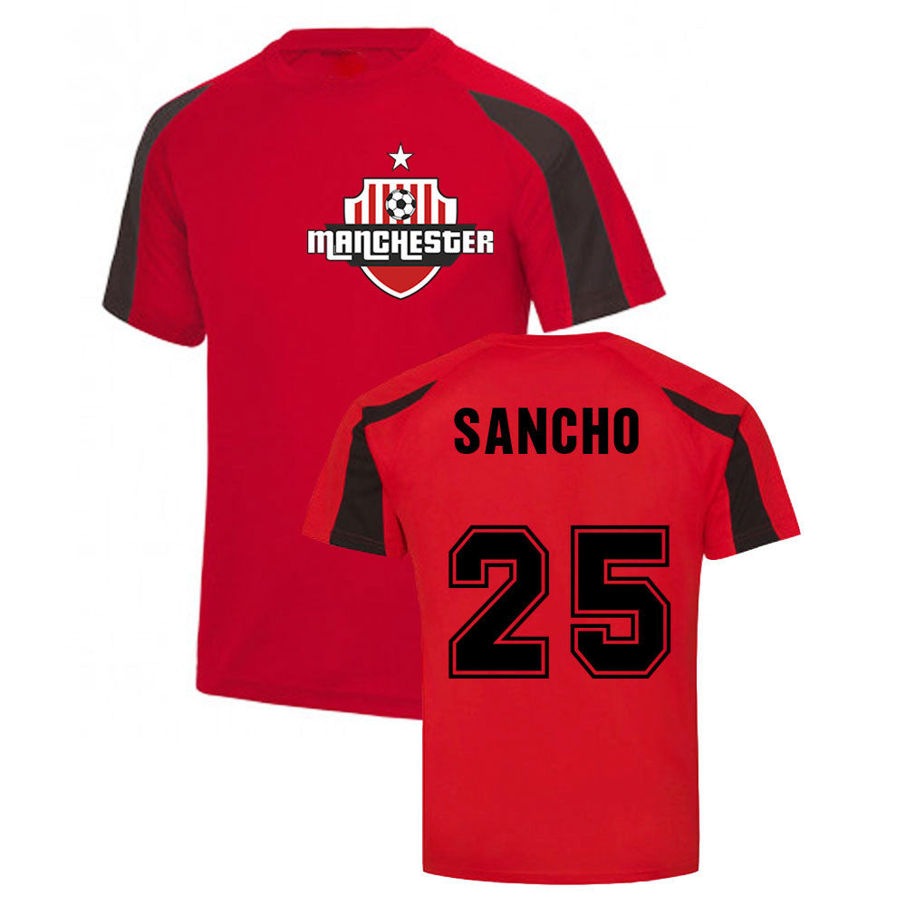 Jadon Sancho Man Utd Sports Training Jersey (Red)_0