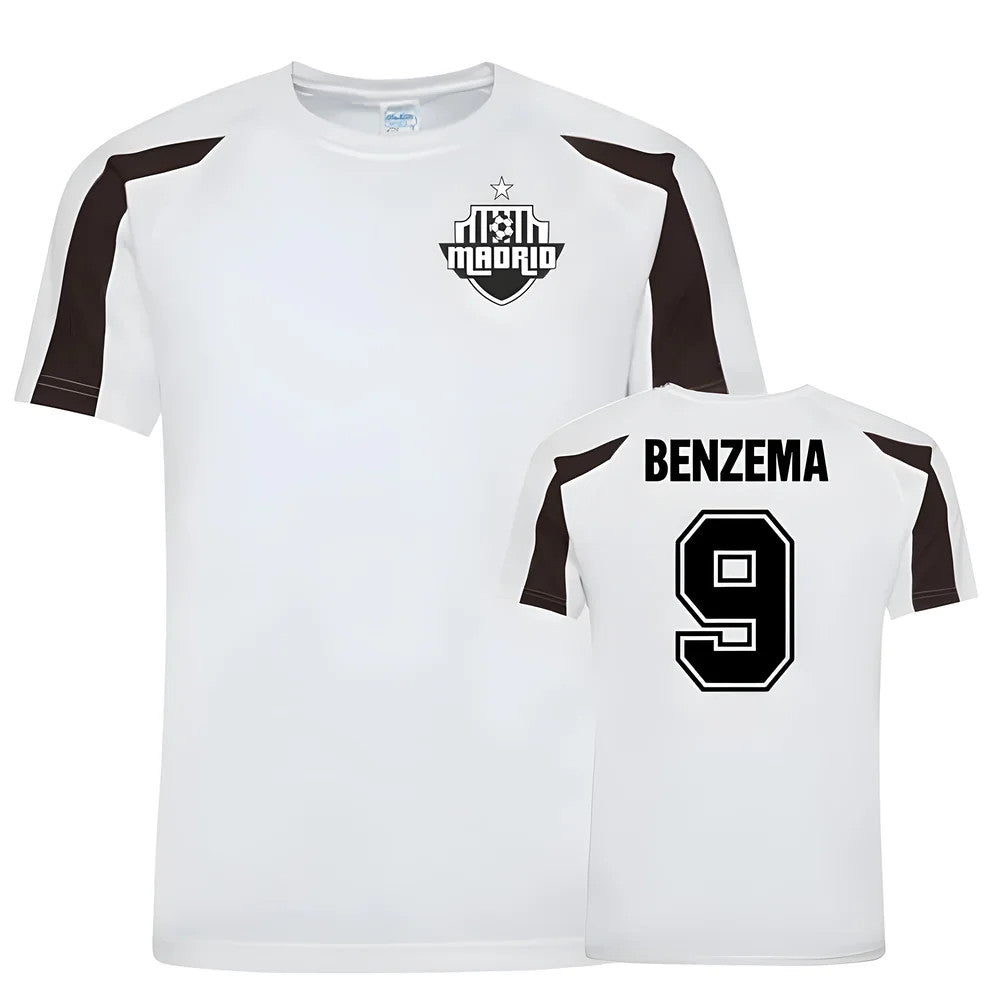 Karim Benzema Real Madrid Sports Training Jersey (White/Black)_0