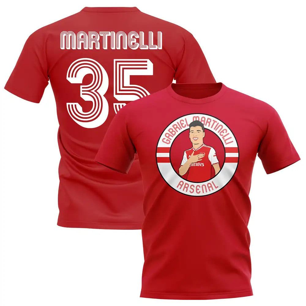 Gabriel Martinelli Arsenal Illustration T-Shirt (Red)_1