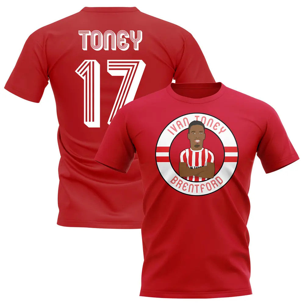 Ivan Toney Brentford Illustration T-Shirt (Red)_1